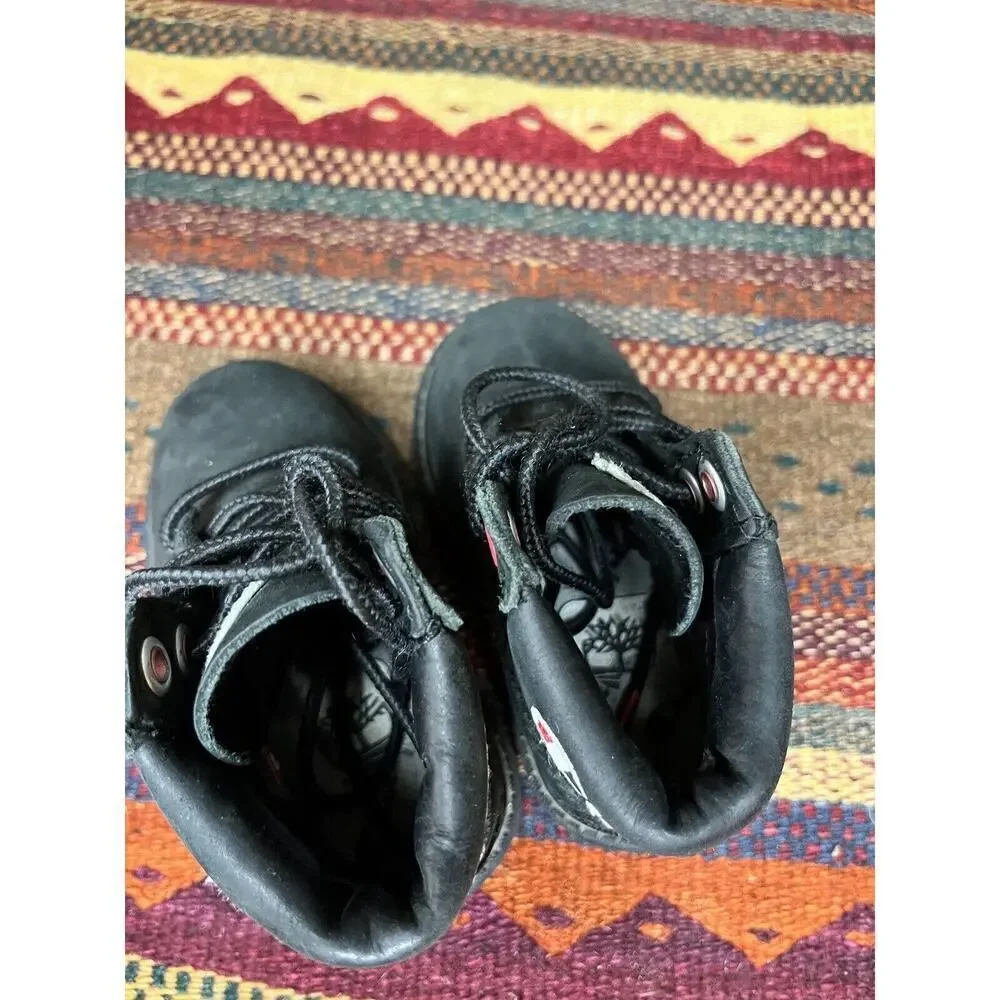 Timberland X Champion Black Suede Lace Up Ankle Boot Kids Size 5